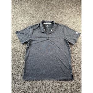 adidas Men's Navy and White Striped Polo Shirt